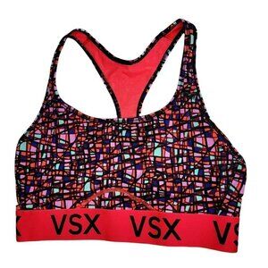 Victorias Secret VSX Sport The Player Racerback Sports Bra M Geometric Colorful